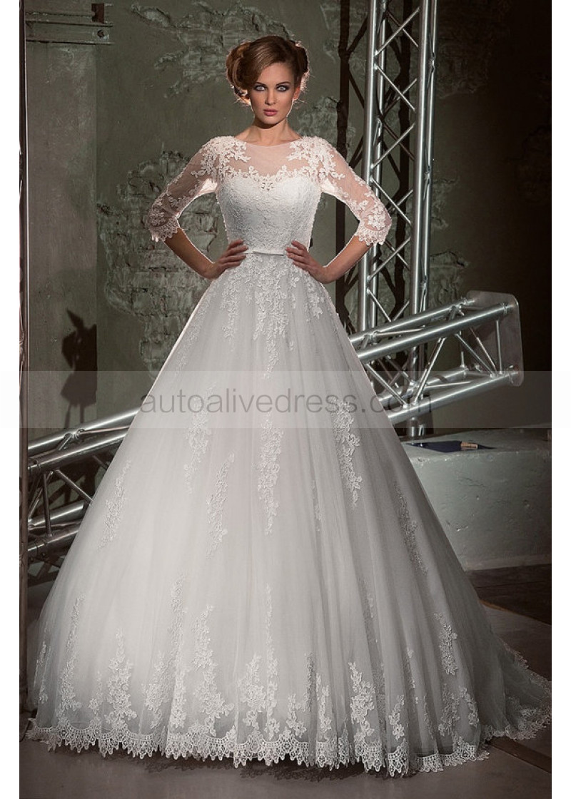 Wedding Dresses Lace Ball Gown with Train